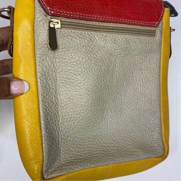 Vintage Leather color Block Crossbody bag - Picture 12 of 16